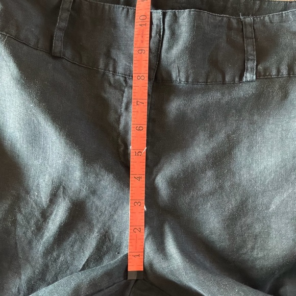 Richard Malcolm women’s black 100% linen cropped wide leg pants Sz 12 petite - Picture 4 of 10